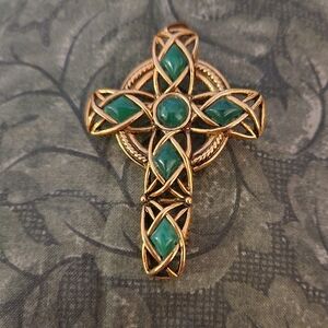 Celtic Cross Pendant or Brooch by Sol d'Or of Ireland